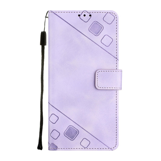 For Samsung Galaxy A14 5G Skin-feel Embossed Leather Phone Case(Light Purple) by buy2fix