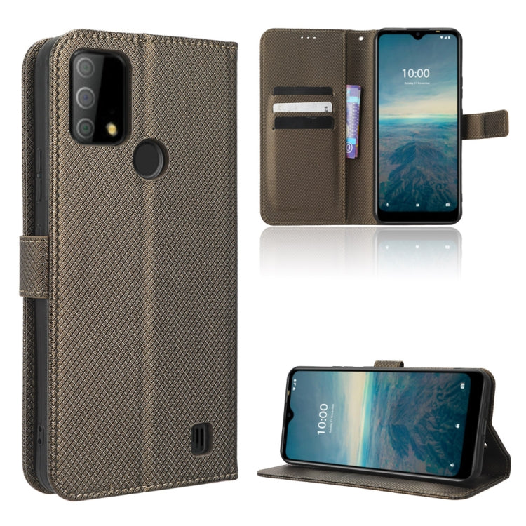 For Vodafone Smart V22 Diamond Texture Leather Phone Case(Brown) - More Brand by buy2fix | Online Shopping UK | buy2fix