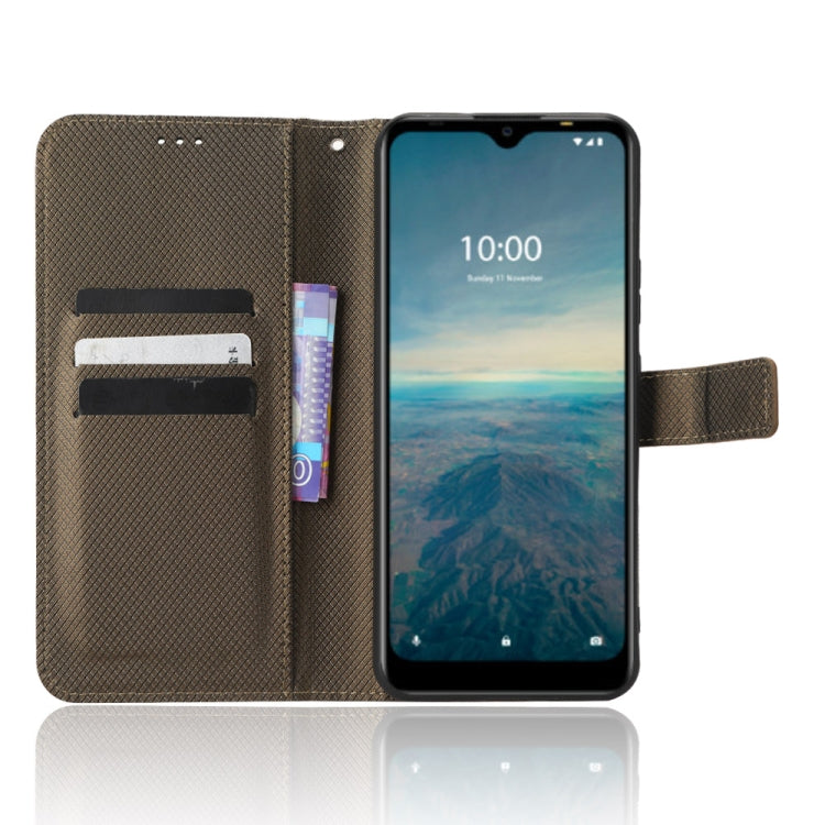 For Vodafone Smart V22 Diamond Texture Leather Phone Case(Brown) - More Brand by buy2fix | Online Shopping UK | buy2fix