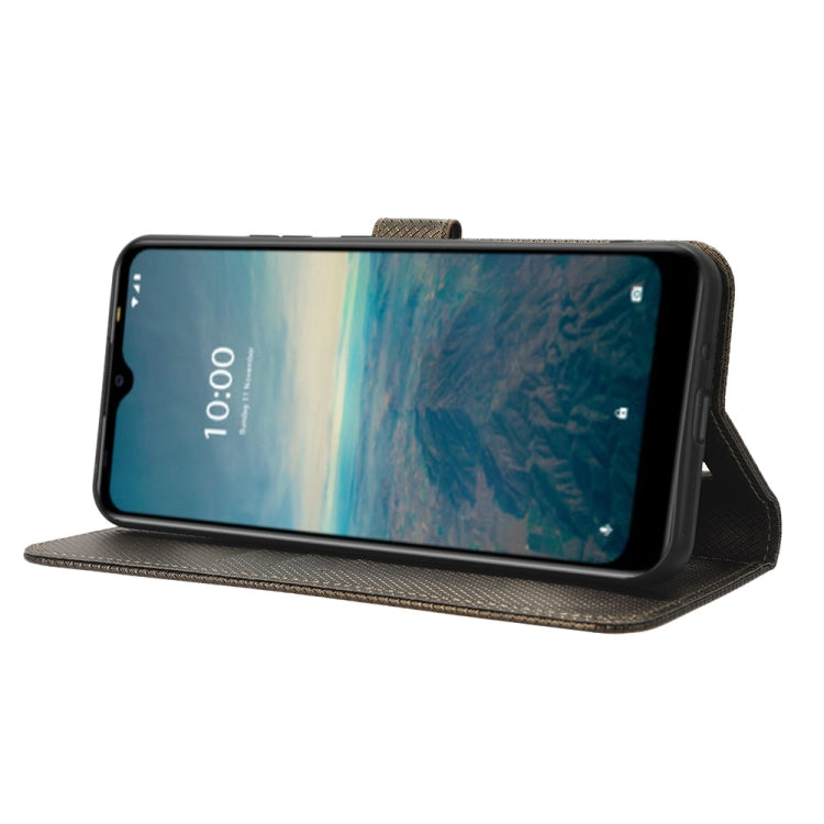 For Vodafone Smart V22 Diamond Texture Leather Phone Case(Brown) - More Brand by buy2fix | Online Shopping UK | buy2fix