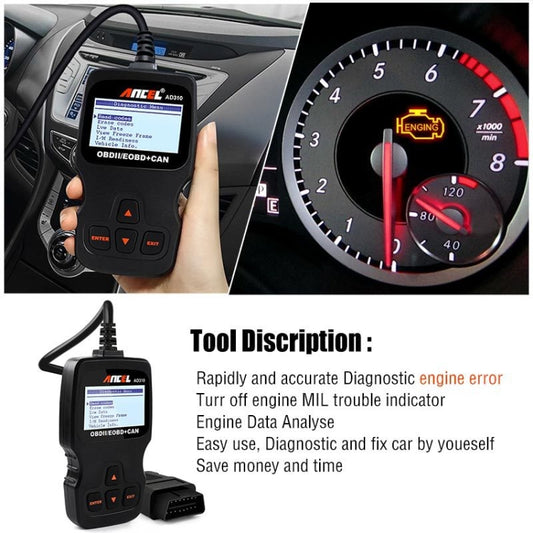Ancel AD310 CAN OBD2 Car Engine Fault Diagnosis Tool - Code Readers & Scan Tools by buy2fix | Online Shopping UK | buy2fix