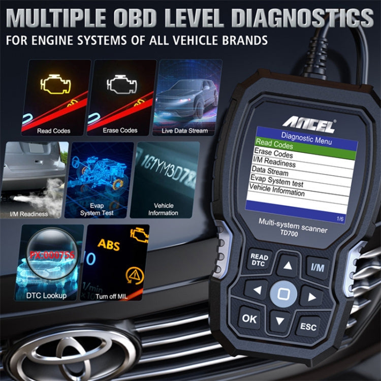 For Toyota / Lexus / Scion Ancel TD700 Car Scanner Full System Diagnostic Tool - Code Readers & Scan Tools by buy2fix | Online Shopping UK | buy2fix