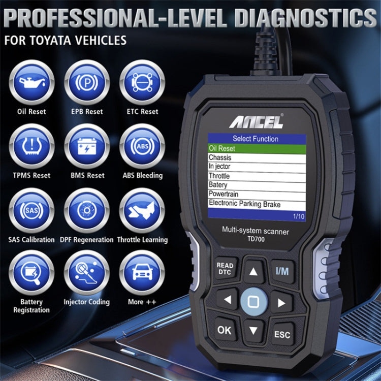 For Toyota / Lexus / Scion Ancel TD700 Car Scanner Full System Diagnostic Tool - Code Readers & Scan Tools by buy2fix | Online Shopping UK | buy2fix