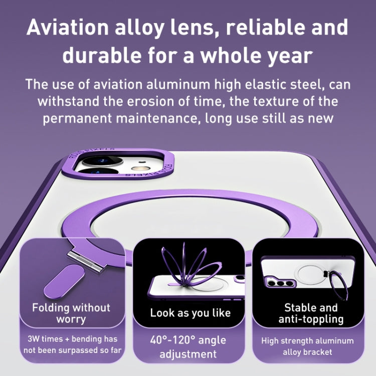 For Samsung Galaxy S23 5G Skin Feel MagSafe Shockproof Phone Case with Holder(Navy Blue) by buy2fix