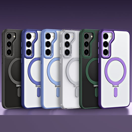 For Samsung Galaxy S23+ 5G Skin Feel MagSafe Shockproof Phone Case with Holder(Purple) by buy2fix