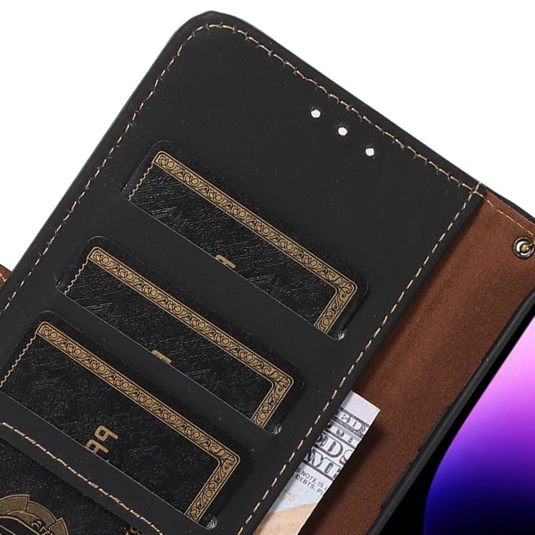 For Motorola Moto G73 5G Genuine Leather Magnetic RFID Leather Phone Case(Black) by buy2fix