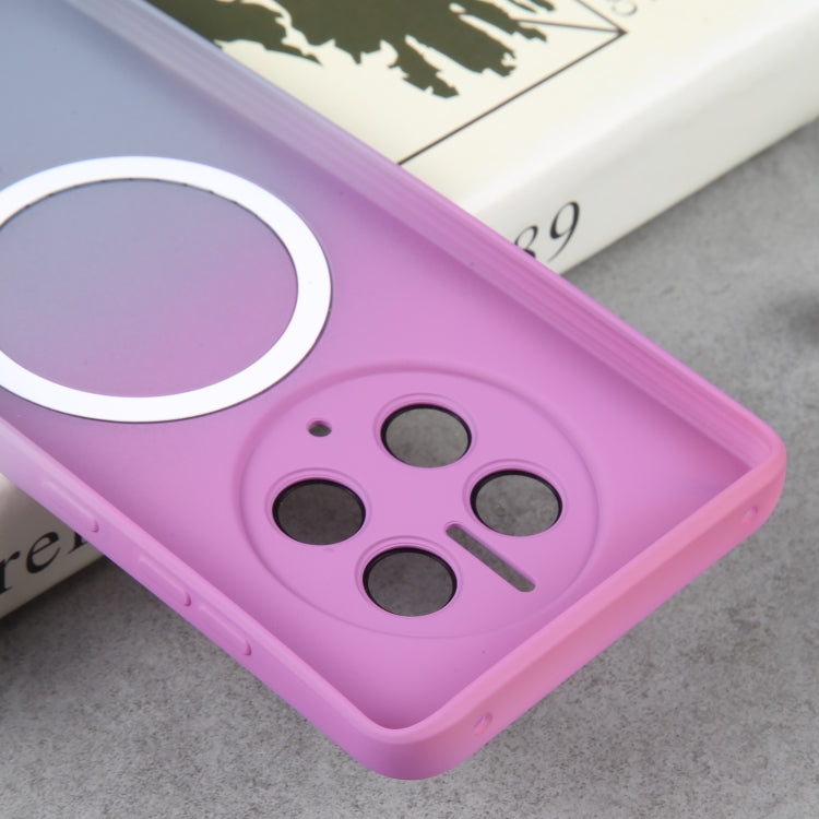 For Huawei Mate 50 Pro Liquid TPU Silicone Gradient MagSafe Phone Case(Purple Grey) by buy2fix