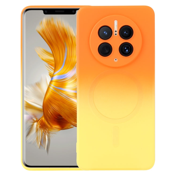 For Huawei Mate 50 Pro Liquid TPU Silicone Gradient MagSafe Phone Case(Orange Yellow) - Huawei Cases by buy2fix | Online Shopping UK | buy2fix