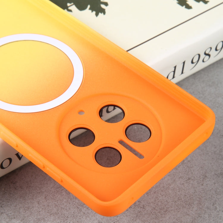 For Huawei Mate 50 Pro Liquid TPU Silicone Gradient MagSafe Phone Case(Orange Yellow) by buy2fix