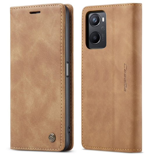 CaseMe 013 Multifunctional Horizontal Flip Leather Phone Case For OPPO A96 4G / A36 4G/A76 4G/K10 4G /Realme 9i 4G (Brown) by CaseMe