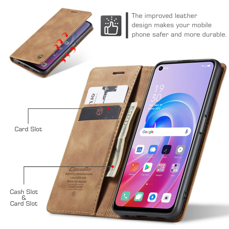 CaseMe 013 Multifunctional Horizontal Flip Leather Phone Case For OPPO A96 4G / A36 4G/A76 4G/K10 4G /Realme 9i 4G (Brown) - OPPO Cases by CaseMe | Online Shopping UK | buy2fix
