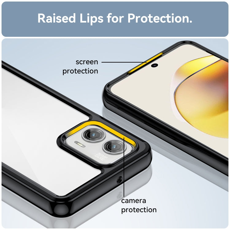 For Motorola Moto G73 Colorful Series Acrylic + TPU Phone Case(Black) by buy2fix