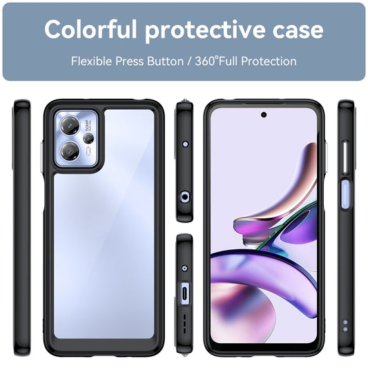 For Motorola Moto G23 Colorful Series Acrylic + TPU Phone Case(Black) by buy2fix