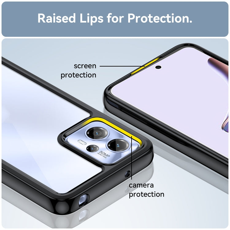 For Motorola Moto G23 Colorful Series Acrylic + TPU Phone Case(Black) by buy2fix