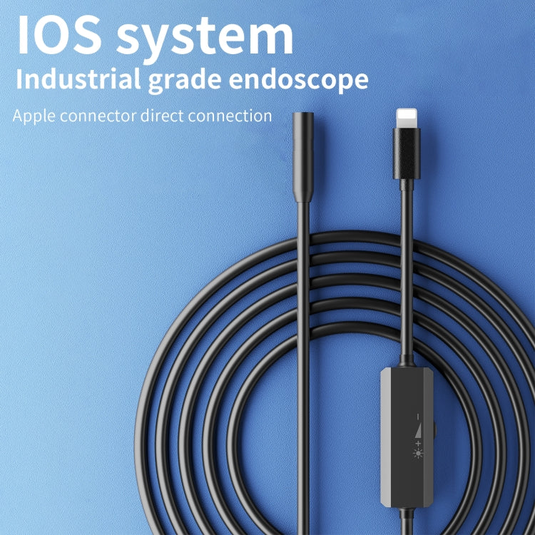 AN112 IP68 8LEDS 8mm Industrial Videoscope for iPhone 8 Pin, Length:2m Hard Line - by buy2fix | Online Shopping UK | buy2fix