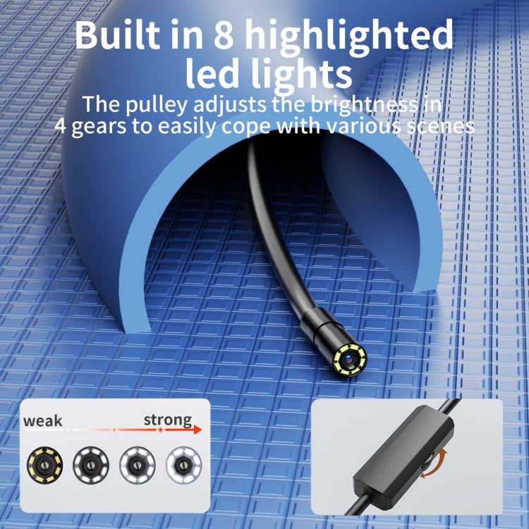 AN112 IP68 8LEDS 8mm Industrial Videoscope for iPhone 8 Pin, Length:2m Hard Line - by buy2fix | Online Shopping UK | buy2fix