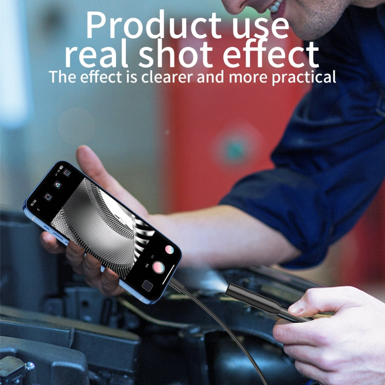 AN112 IP68 8LEDS 8mm Industrial Videoscope for iPhone 8 Pin, Length:5m Hard Line by buy2fix