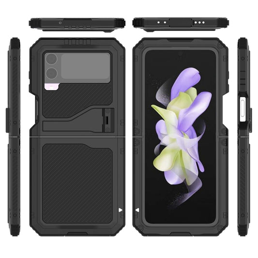 For Samsung Galaxy Z Flip4 RedPepper 360 Full Body Rugged Metal Life Waterproof Phone Case (Black) by RedPepper