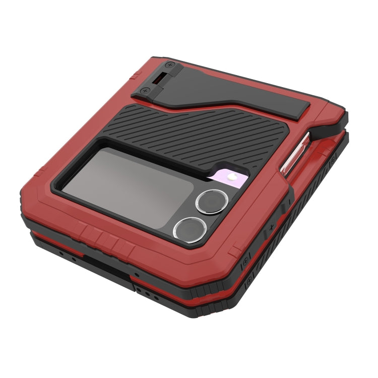 For Samsung Galaxy Z Flip4 RedPepper 360 Full Body Rugged Metal Life Waterproof Phone Case (Red) by RedPepper