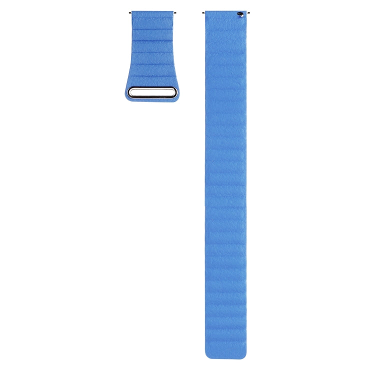 For Garmin Forerunner 255S / Venu 2S 18mm Universal Magnetic Loop Leather Watch Band(Cape Cod Blue) - Watch Bands by buy2fix | Online Shopping UK | buy2fix