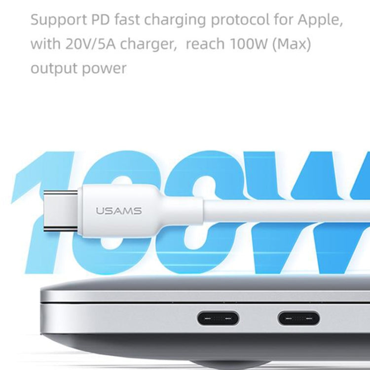 USAMS US-SJ614 U84 PD100W USB-C / Type-C to USB-C / Type-C Charging Data Cable, Cable Length:2m(White) - USB-C & Type-C Cable by USAMS | Online Shopping UK | buy2fix