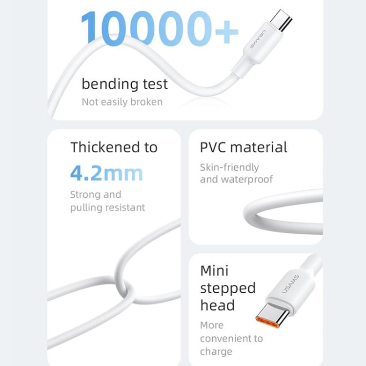 USAMS US-SJ614 U84 PD100W USB-C / Type-C to USB-C / Type-C Charging Data Cable, Cable Length:2m(White) - USB-C & Type-C Cable by USAMS | Online Shopping UK | buy2fix
