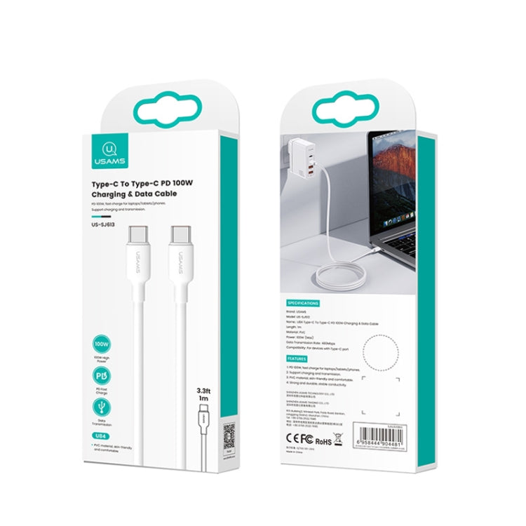 USAMS US-SJ614 U84 PD100W USB-C / Type-C to USB-C / Type-C Charging Data Cable, Cable Length:2m(White) - USB-C & Type-C Cable by USAMS | Online Shopping UK | buy2fix