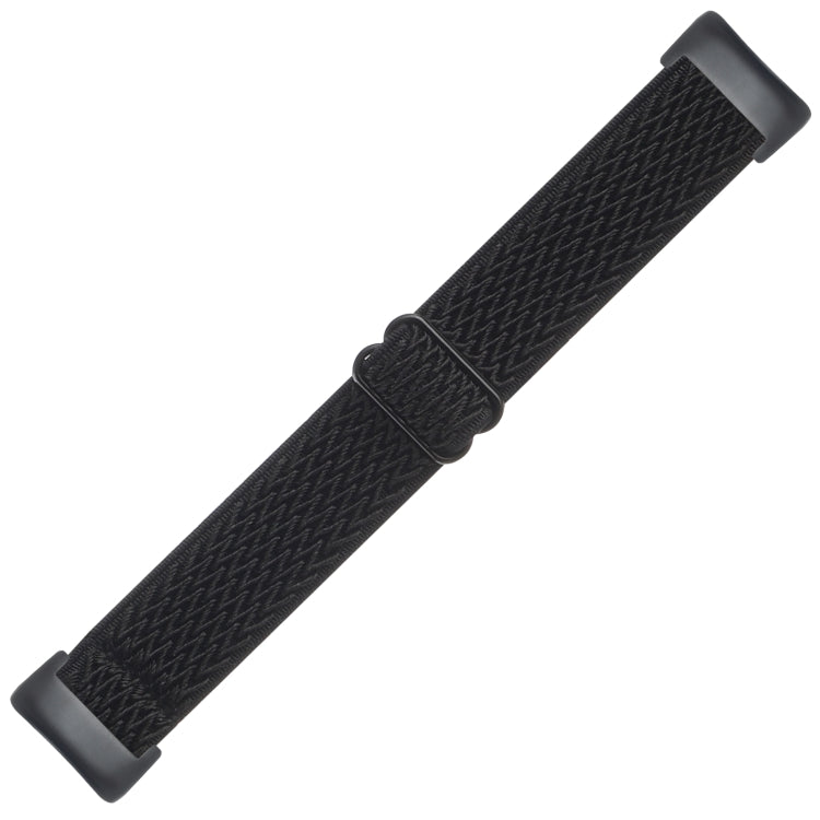 For Fitbit Charge 5 Buckle Wave Braided Nylon Watch Band(Black) - Watch Bands by buy2fix | Online Shopping UK | buy2fix