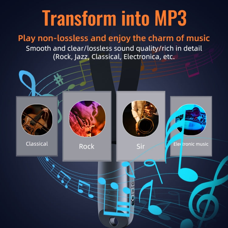 JNN S26 Smart Digital Noise Canceling Voice Recorder with Lanyard, Capacity:8GB(Black) by JNN