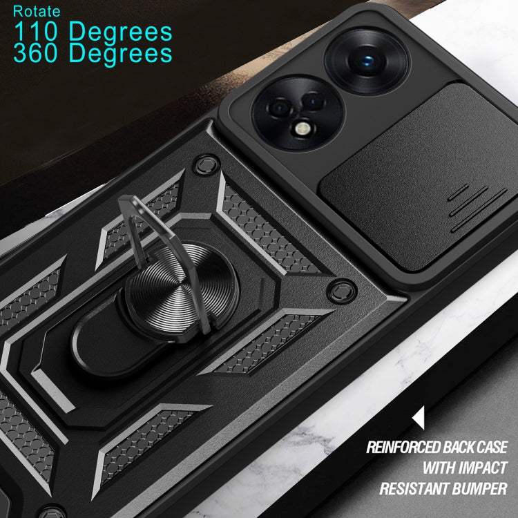 For OPPO Reno8 T 4G Sliding Camera Cover Design Phone Case(Rose Gold) - OPPO Cases by buy2fix | Online Shopping UK | buy2fix