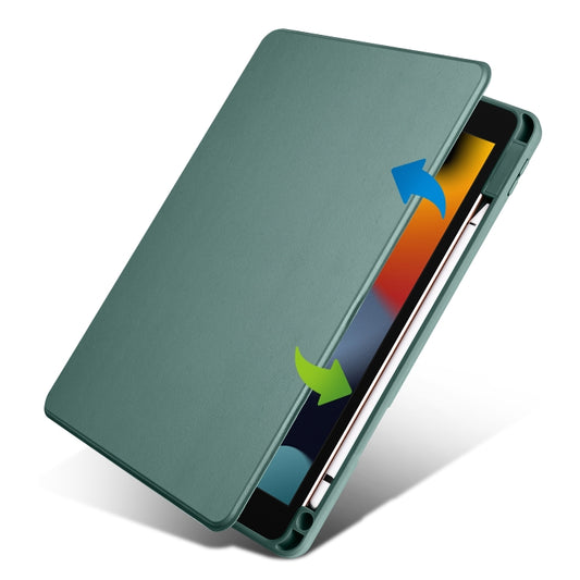 For iPad 10.2 2022 / 2021 / 2020 / 2019 Acrylic 360 Degree Rotation Holder Tablet Leather Case(Pine Green) by buy2fix