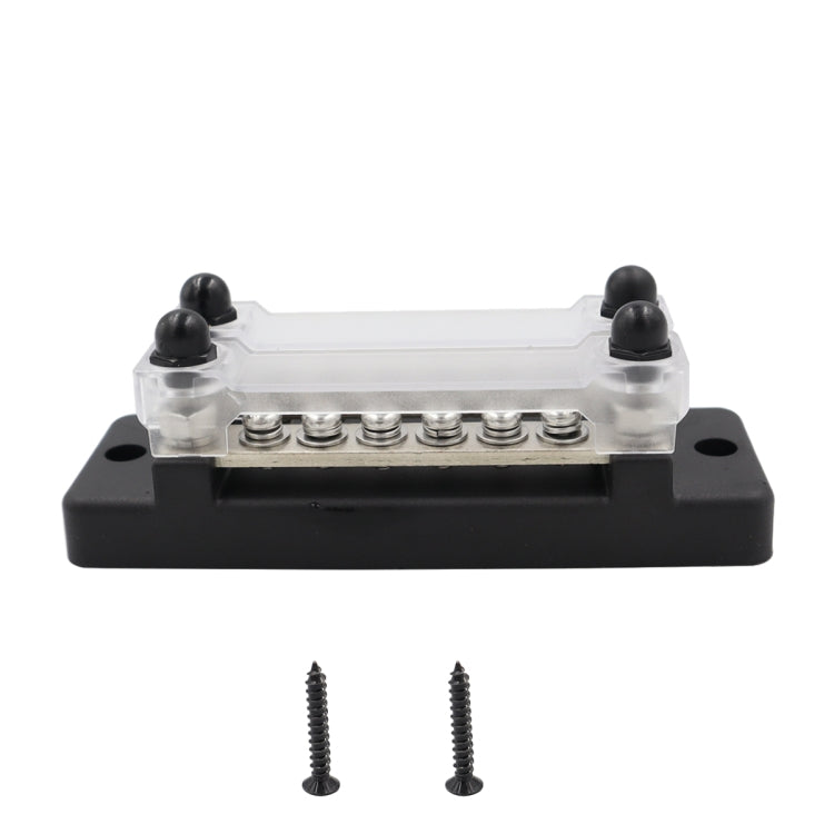 CP-3023-01 150A 12-48V RV Yacht Double-row 6-way Busbar(Black) - Booster Cable & Clip by buy2fix | Online Shopping UK | buy2fix