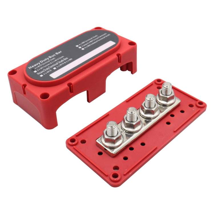 CP-3088-02 300A 48V 4-way M10 Terminal Busbar(Red) - Booster Cable & Clip by buy2fix | Online Shopping UK | buy2fix