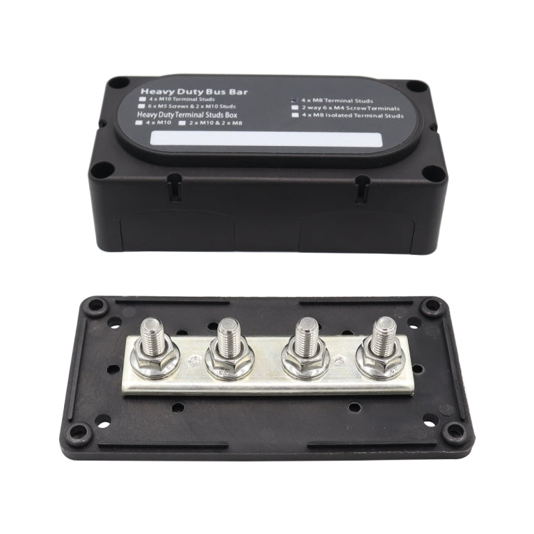 CP-3089-01 300A 48V 4-way M8 Terminal Busbar(Black) - Booster Cable & Clip by buy2fix | Online Shopping UK | buy2fix