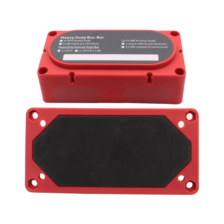 CP-3089-02 300A 48V 4-way M8 Terminal Busbar(Red) - Booster Cable & Clip by buy2fix | Online Shopping UK | buy2fix