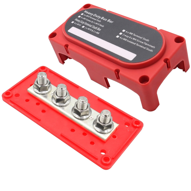 CP-3090 1 Pair 300A 48V 4-way M10 Terminal Busbar(Black + Red) - Booster Cable & Clip by buy2fix | Online Shopping UK | buy2fix