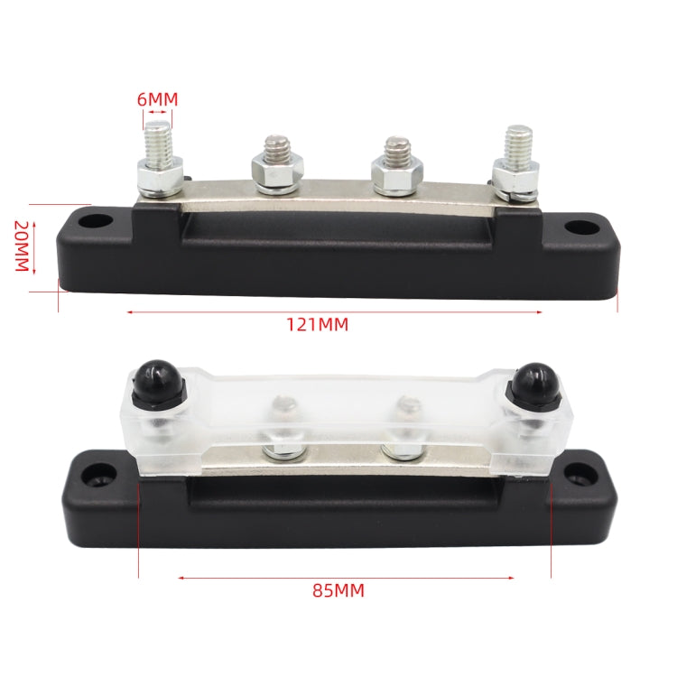 CP-3120 1 Pair 150A 12-48V RV Yacht Single-row 2-way Busbar with 8pcs Terminals(Black + Red) - Booster Cable & Clip by buy2fix | Online Shopping UK | buy2fix