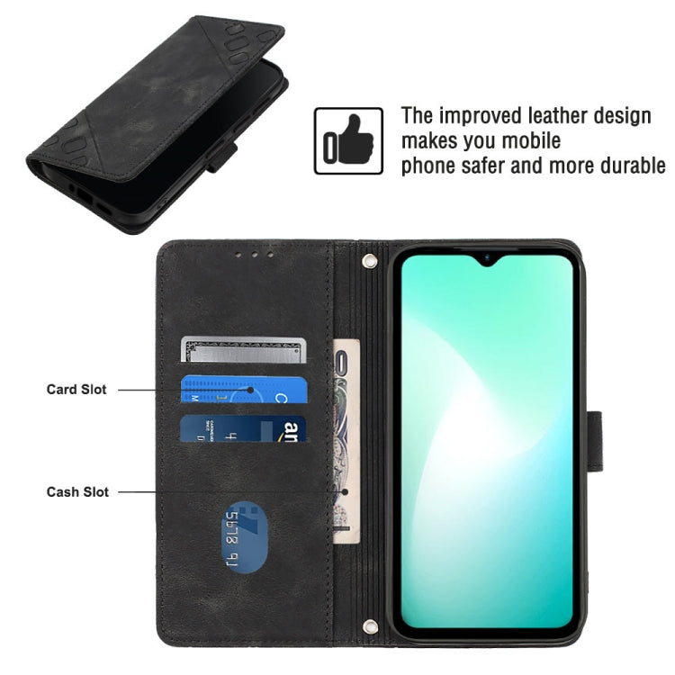 For Infinix Hot 11 Play / Hot 10 Play / Hot 9 Play Skin-feel Embossed Leather Phone Case(Black) - Infinix Cases by buy2fix | Online Shopping UK | buy2fix