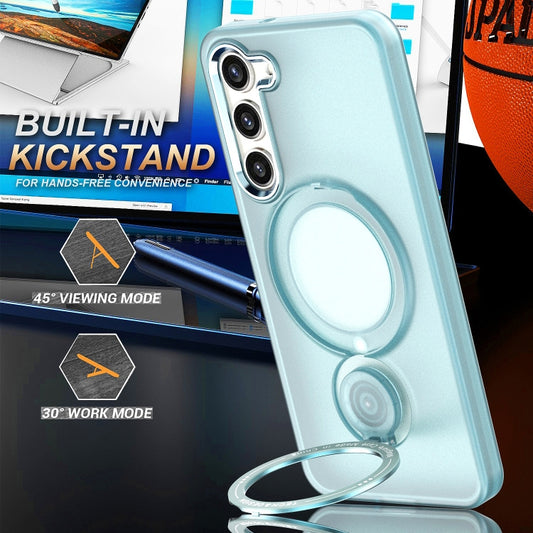 For Samsung Galaxy S23+ 5G 360 Degree Rotation Holder MagSafe Magnetic Phone Case(Light Blue) by buy2fix