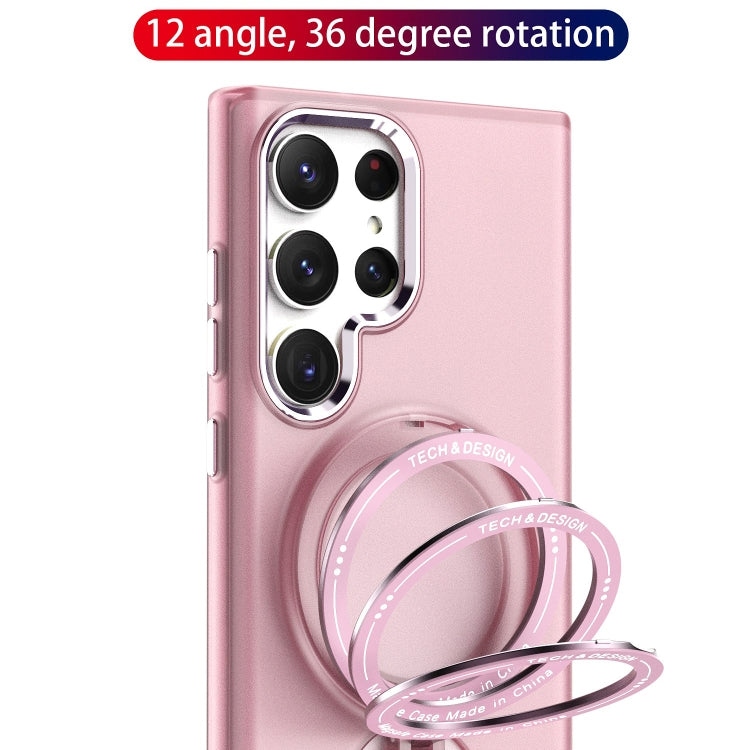 For Samsung Galaxy S22 Ultra 5G 360 Degree Rotation Holder MagSafe Magnetic Phone Case(Purple) by buy2fix