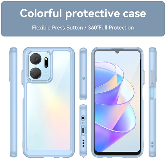For Honor X7A Colorful Series Acrylic + TPU Phone Case(Blue) by buy2fix