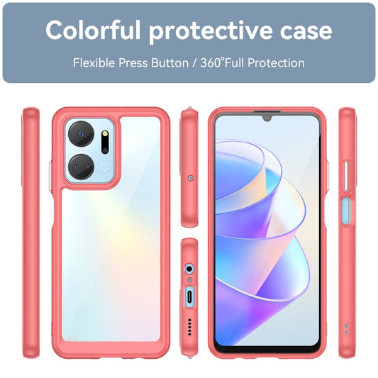 For Honor X7A Colorful Series Acrylic + TPU Phone Case(Red) by buy2fix