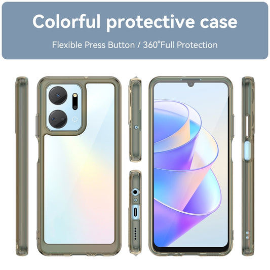 For Honor X7A Colorful Series Acrylic + TPU Phone Case(Transparent Grey) by buy2fix