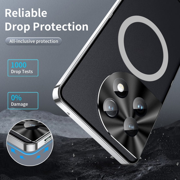 For OnePlus 11 MagSafe Magnetic Frosted Metal Phone Case(Silver) - OnePlus Cases by buy2fix | Online Shopping UK | buy2fix