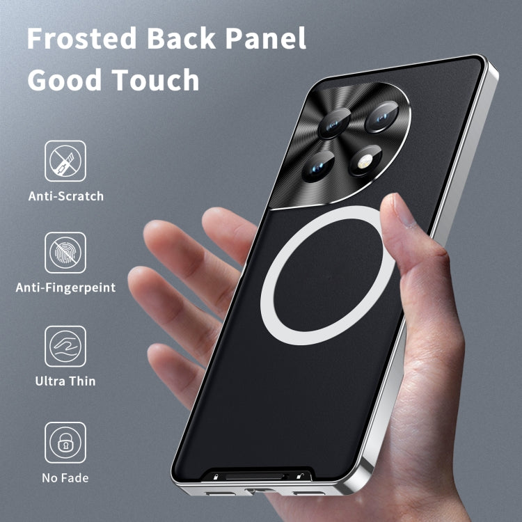 For OnePlus 11 MagSafe Magnetic Frosted Metal Phone Case(Silver) - OnePlus Cases by buy2fix | Online Shopping UK | buy2fix