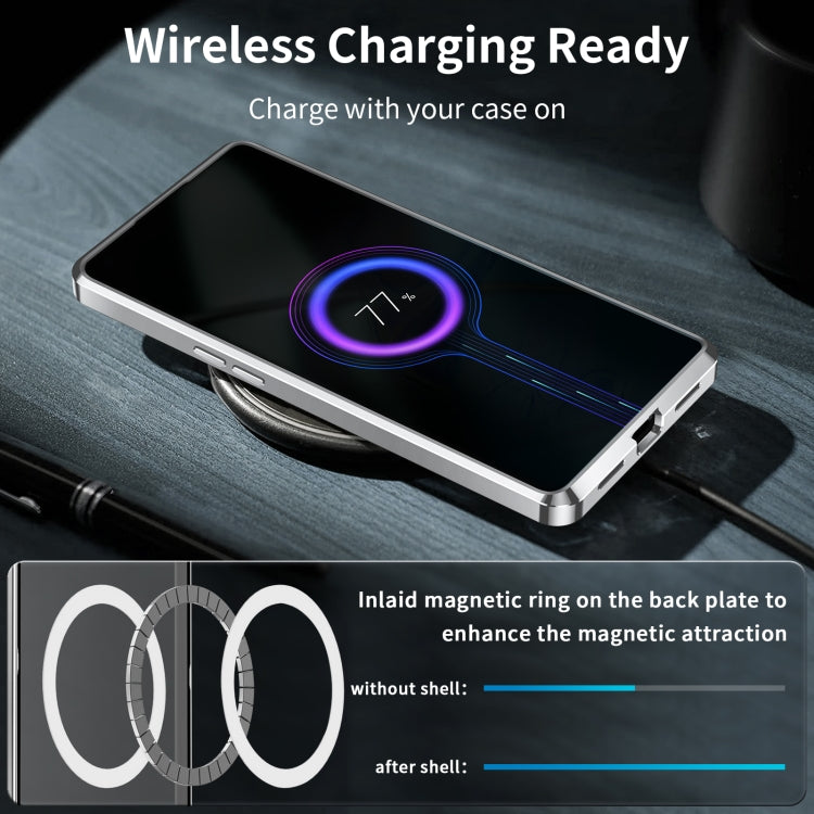 For OnePlus 11 MagSafe Magnetic Frosted Metal Phone Case(Silver) - OnePlus Cases by buy2fix | Online Shopping UK | buy2fix