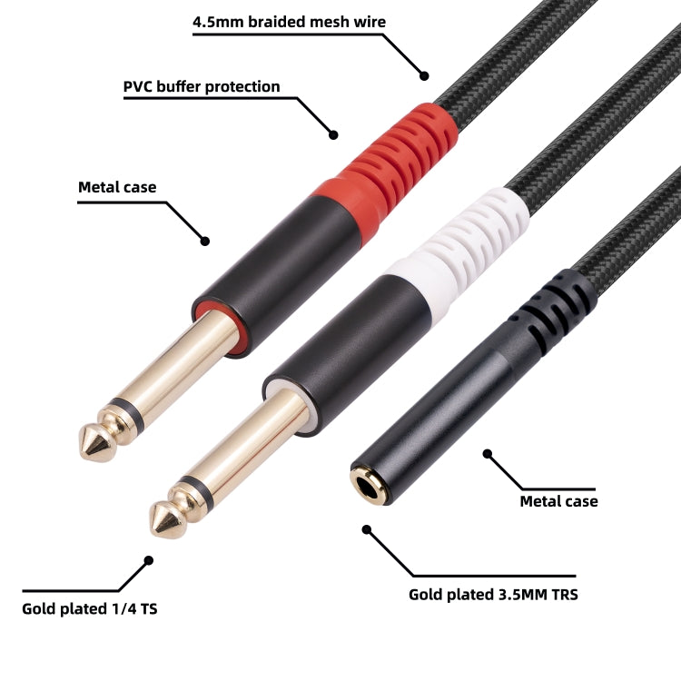 3717 3.5mm Female to 6.35mm 1/4 TS Male Stereo Audio Cable, Length: 30cm - Microphone Audio Cable & Connector by buy2fix | Online Shopping UK | buy2fix