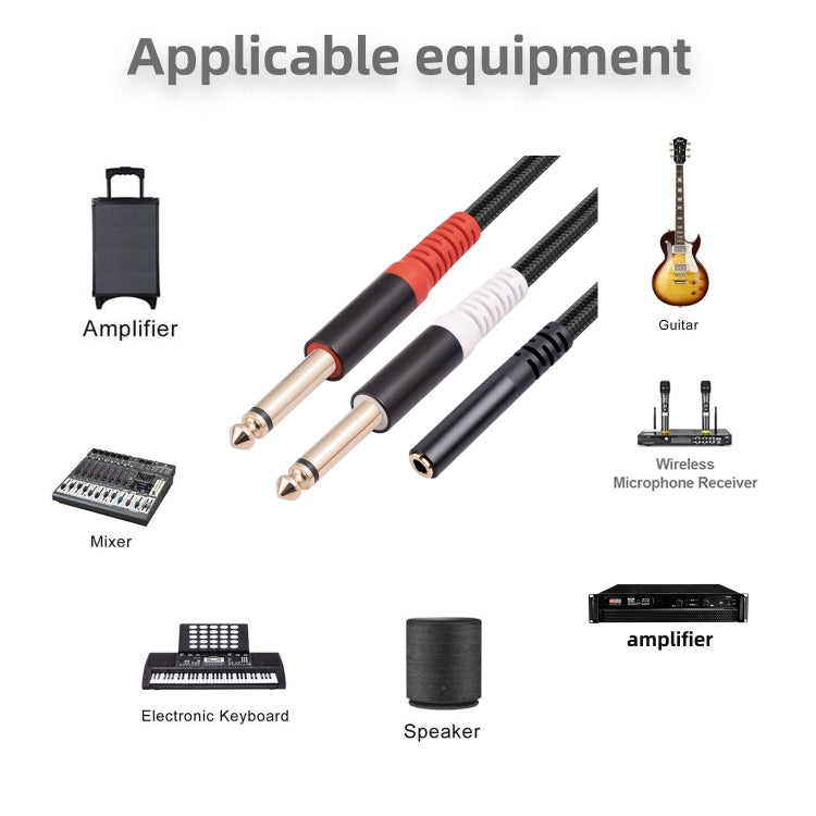 3717 3.5mm Female to 6.35mm 1/4 TS Male Stereo Audio Cable, Length: 30cm - Microphone Audio Cable & Connector by buy2fix | Online Shopping UK | buy2fix