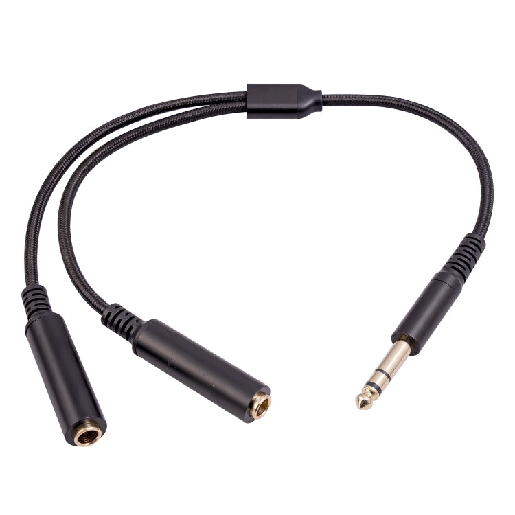 3718 6.35mm Male to Dual Female 1/4 TRS Stereo Audio Cable, Length: 30cm - Microphone Audio Cable & Connector by buy2fix | Online Shopping UK | buy2fix