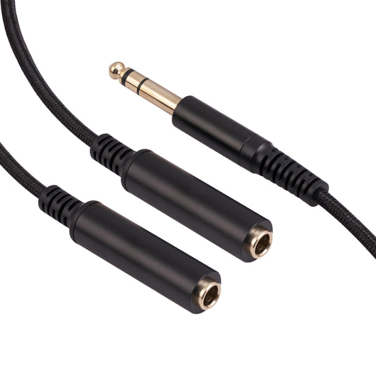 3718 6.35mm Male to Dual Female 1/4 TRS Stereo Audio Cable, Length: 30cm - Microphone Audio Cable & Connector by buy2fix | Online Shopping UK | buy2fix